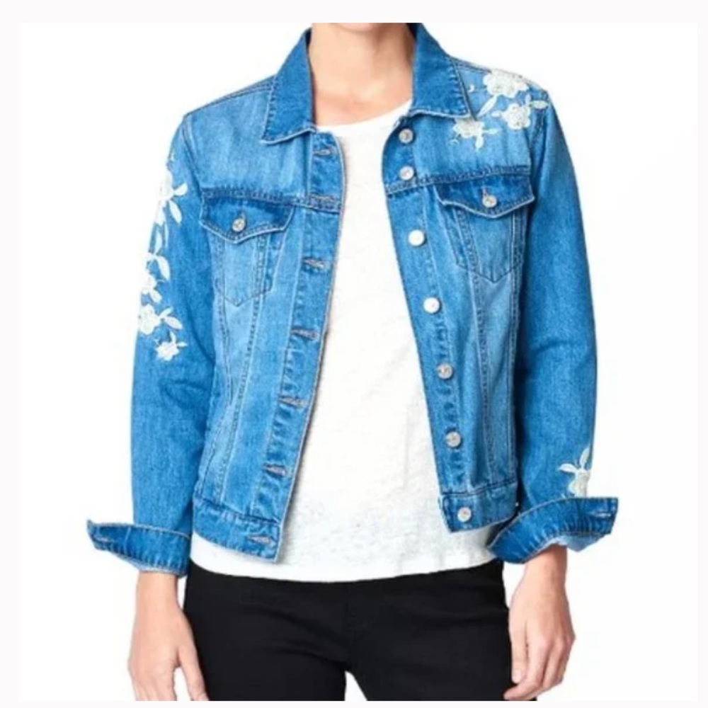 Nicole Miller Floral Denim Jacket